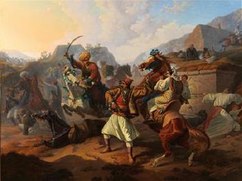 Fighting between serbs and turks by 
																			B Bachmann-Hohmann